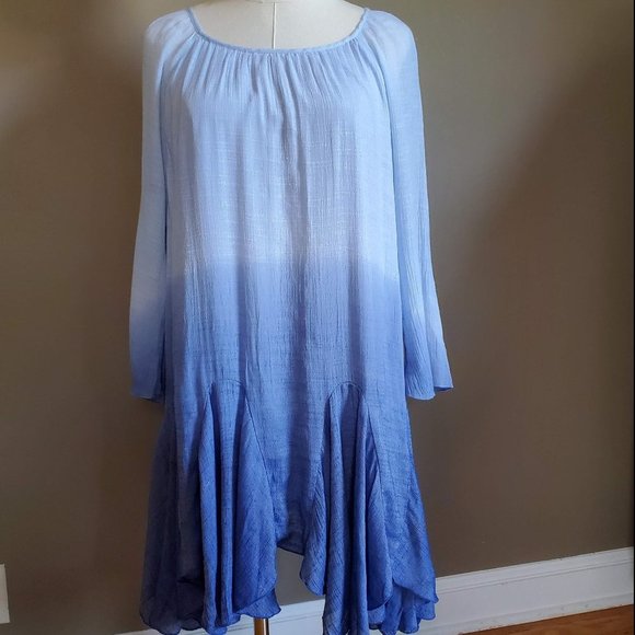 Indigo Soul ombré tie dye, long sleeve dress Large - Picture 1 of 9